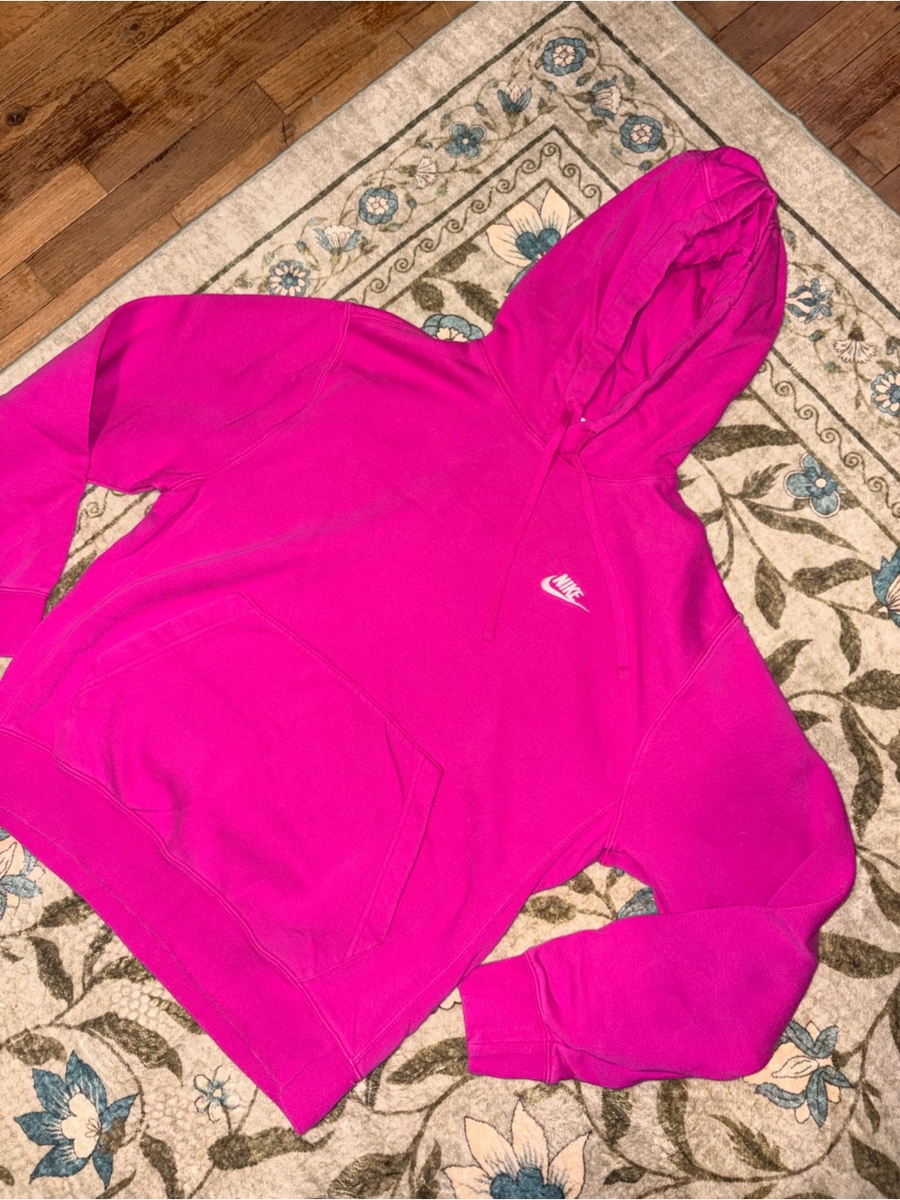 Nike Hot Pink Women's Pullover Hoodie with Small Logo
